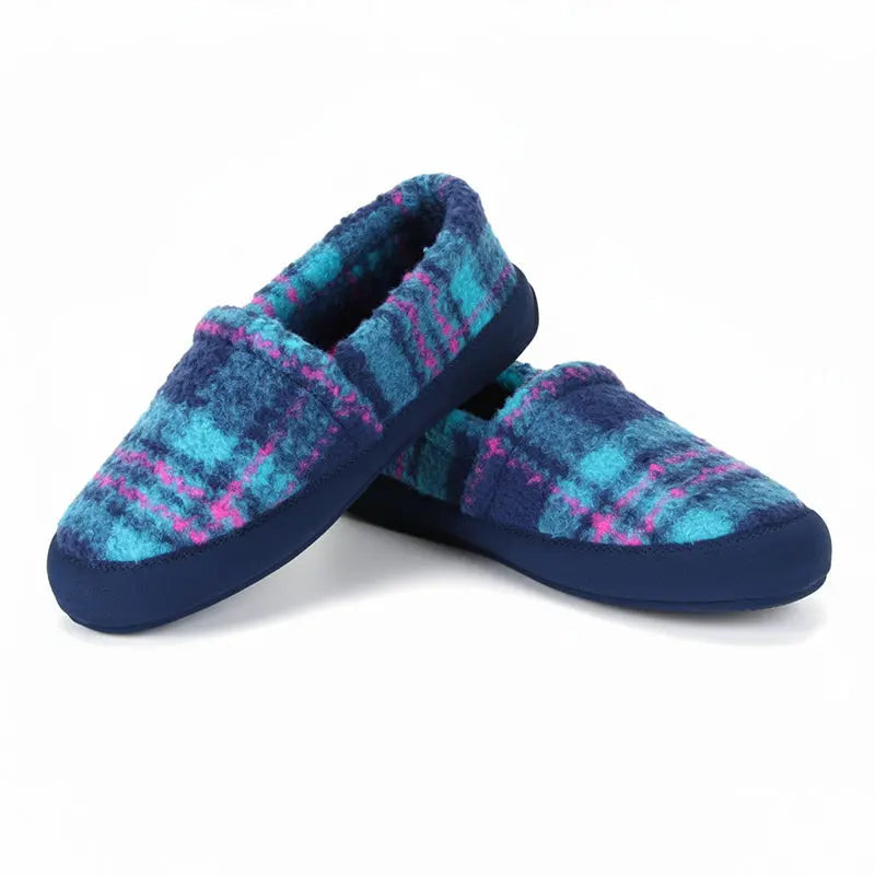 Women's Perfect Mocs - Peacock Plaid Polar Feet® LLC