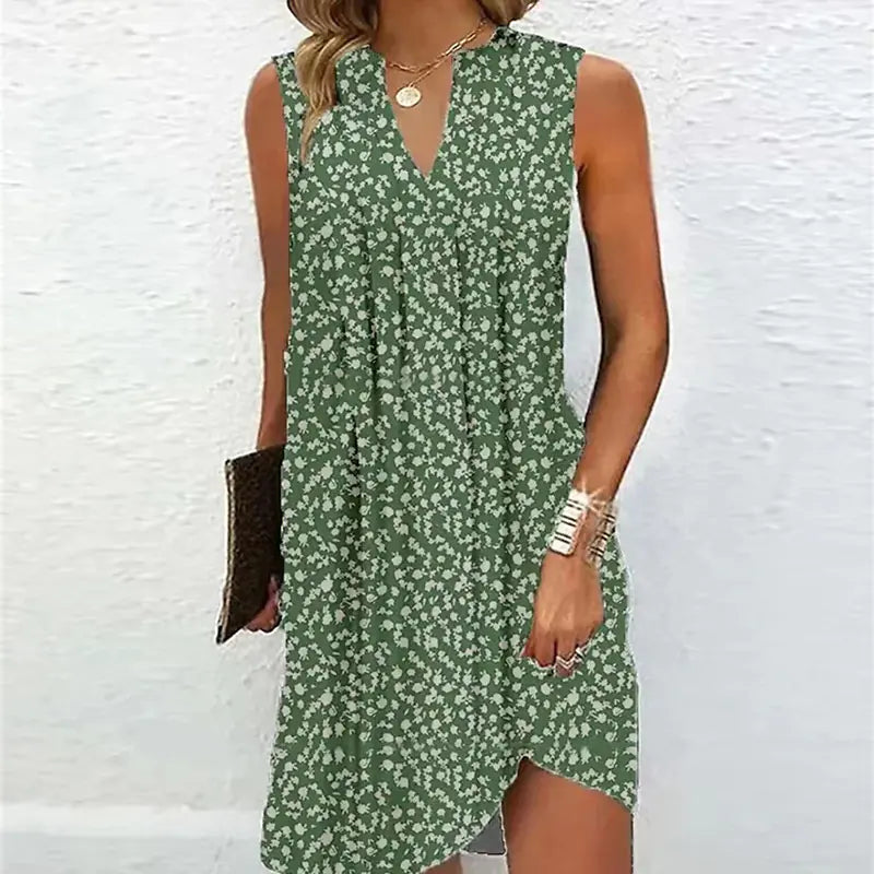 Multi-color A-Line Sleeveless Dress for Women