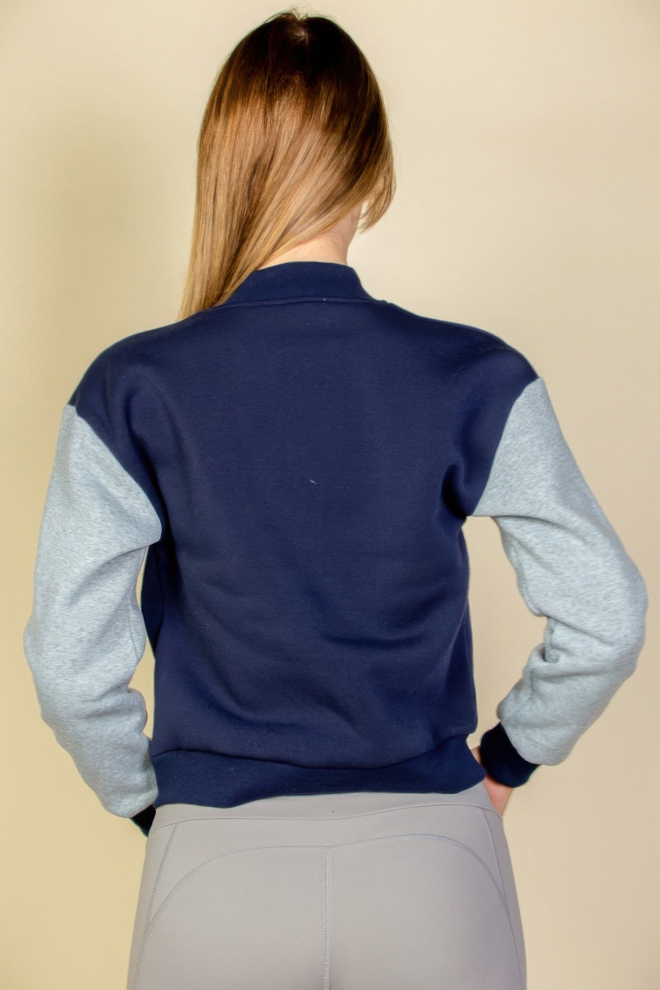 Letter Patched Striped Trim Varsity Jacket See size chart under “more details” The Fashion Celestial