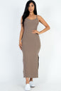 Ribbed Side Slit Long Cami Dress See size chart under “more details” The Fashion Celestial
