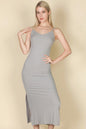 Ribbed Side Slit Long Cami Dress See size chart under “more details” The Fashion Celestial
