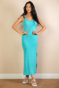 Ribbed Side Slit Long Cami Dress See size chart under “more details” The Fashion Celestial