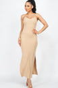 Ribbed Side Slit Long Cami Dress See size chart under “more details” The Fashion Celestial