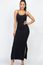 Ribbed Side Slit Long Cami Dress See size chart under “more details” The Fashion Celestial