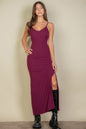 Ribbed Side Slit Long Cami Dress See size chart under “more details” The Fashion Celestial
