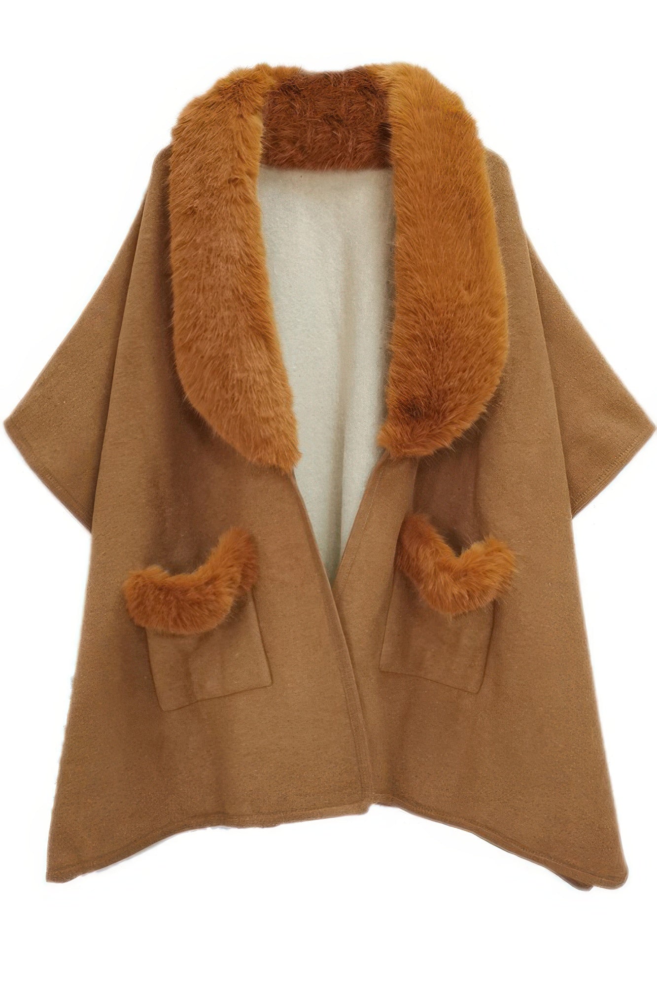 Faux Fur Collar Kimono See size chart under “more details” The Fashion Celestial