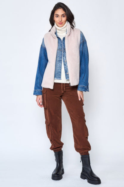 Solid Faux Fur Vest See size chart under “more details” The Fashion Celestial