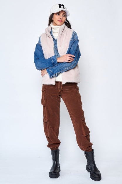 Solid Faux Fur Vest See size chart under “more details” The Fashion Celestial