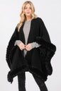 Faux Fur Trim Cape With Closure See size chart under “more details” The Fashion Celestial