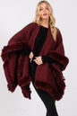 Faux Fur Trim Cape With Closure See size chart under “more details” The Fashion Celestial