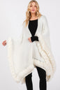 Faux Fur Trim Cape With Closure See size chart under “more details” The Fashion Celestial