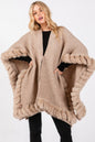 Faux Fur Trim Cape With Closure See size chart under “more details” The Fashion Celestial
