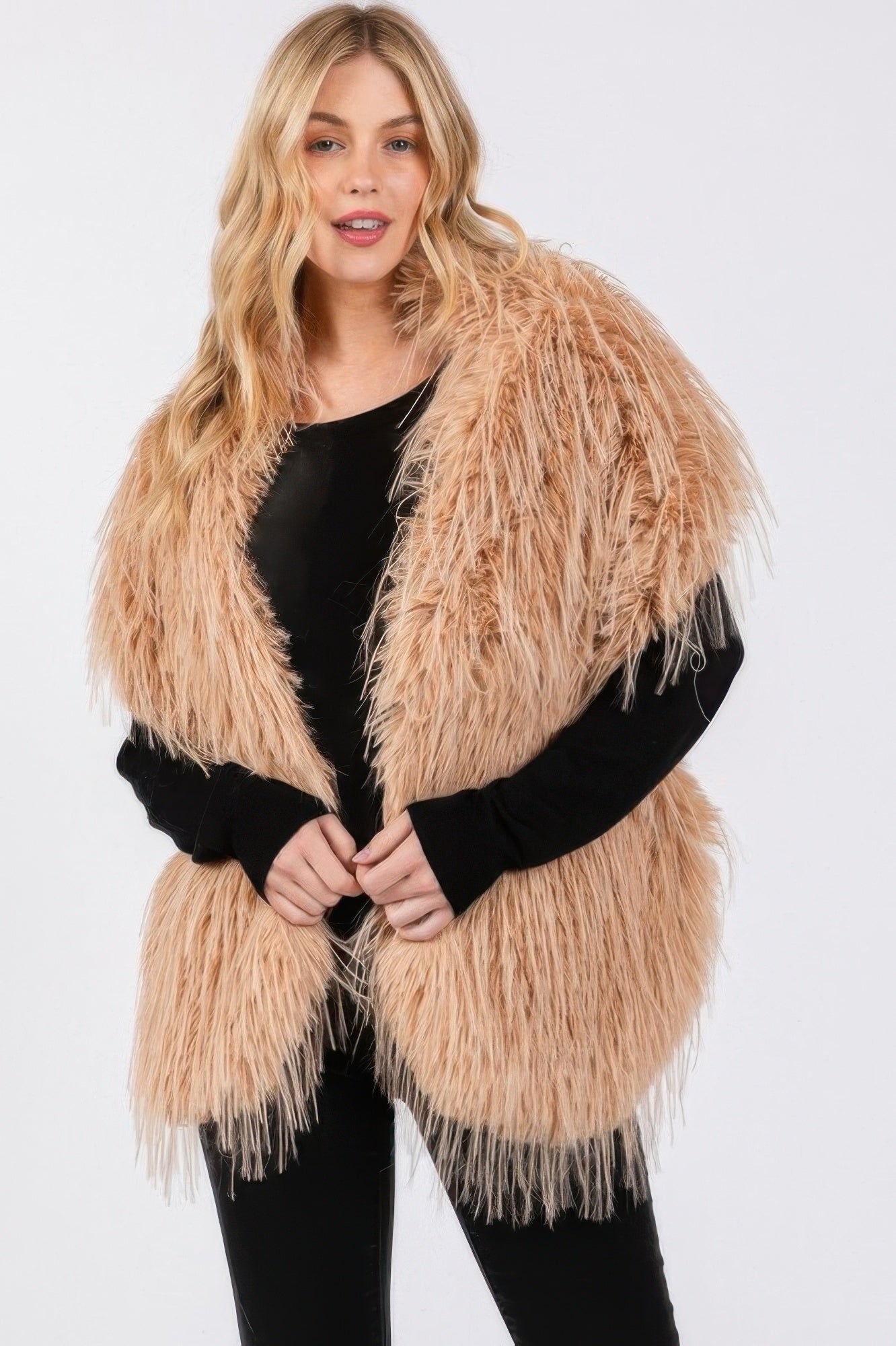 Faux Fur Pull Through Shawl See size chart under “more details” The Fashion Celestial