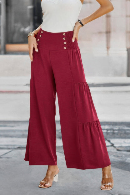 Elastic High Waist Wide Leg Long Palazzo Pants See size chart under “more details” The Fashion Celestial