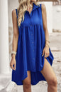 Sleeveless Solid Peplum Shirt Dress See size chart under “more details” The Fashion Celestial