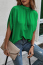 Mock Neck Batwing Sleeve Solid Loose Blouse See size chart under “more details” The Fashion Celestial