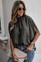 Mock Neck Batwing Sleeve Solid Loose Blouse See size chart under “more details” The Fashion Celestial