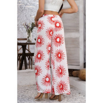 Allover Print Drawstring Pockets Wide Leg Pants See size chart under “more details” The Fashion Celestial