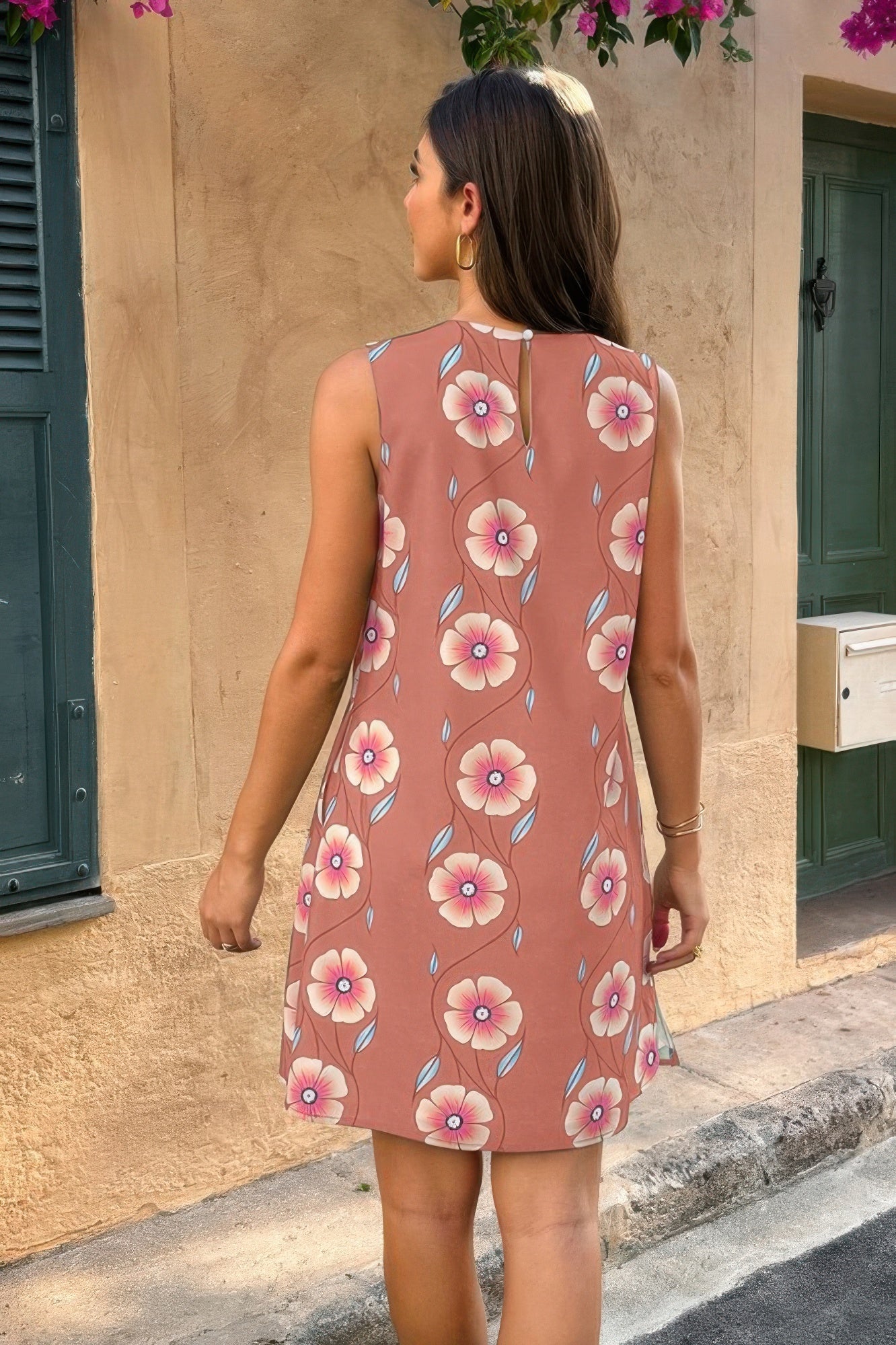 Round Neck Floral Print Sleeveless Loose Dress See size chart under “more details” The Fashion Celestial