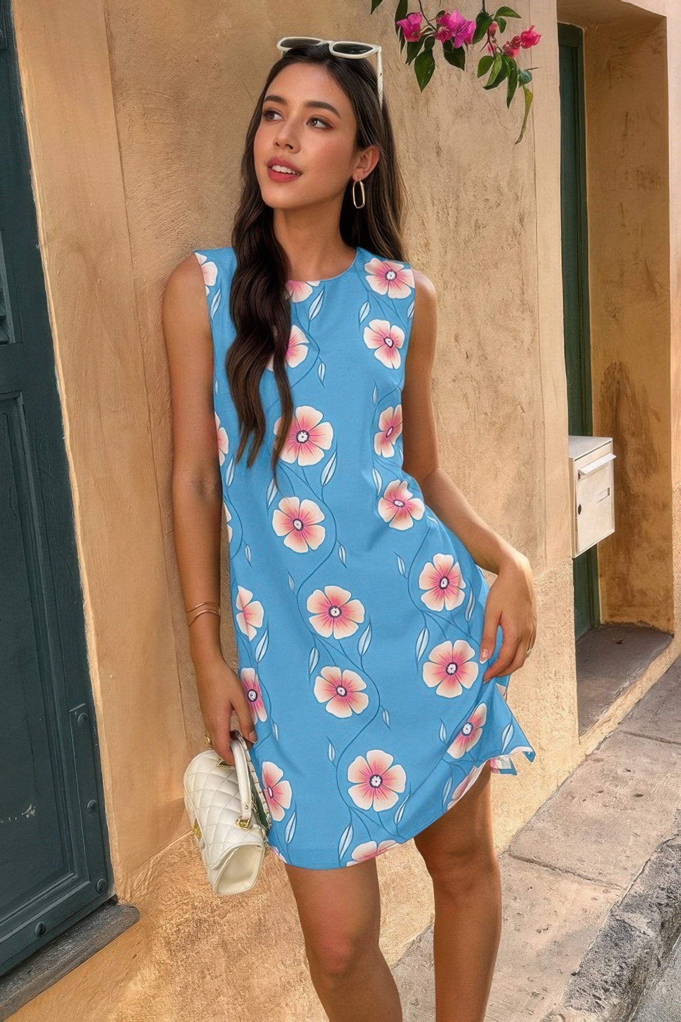 Round Neck Floral Print Sleeveless Loose Dress See size chart under “more details” The Fashion Celestial