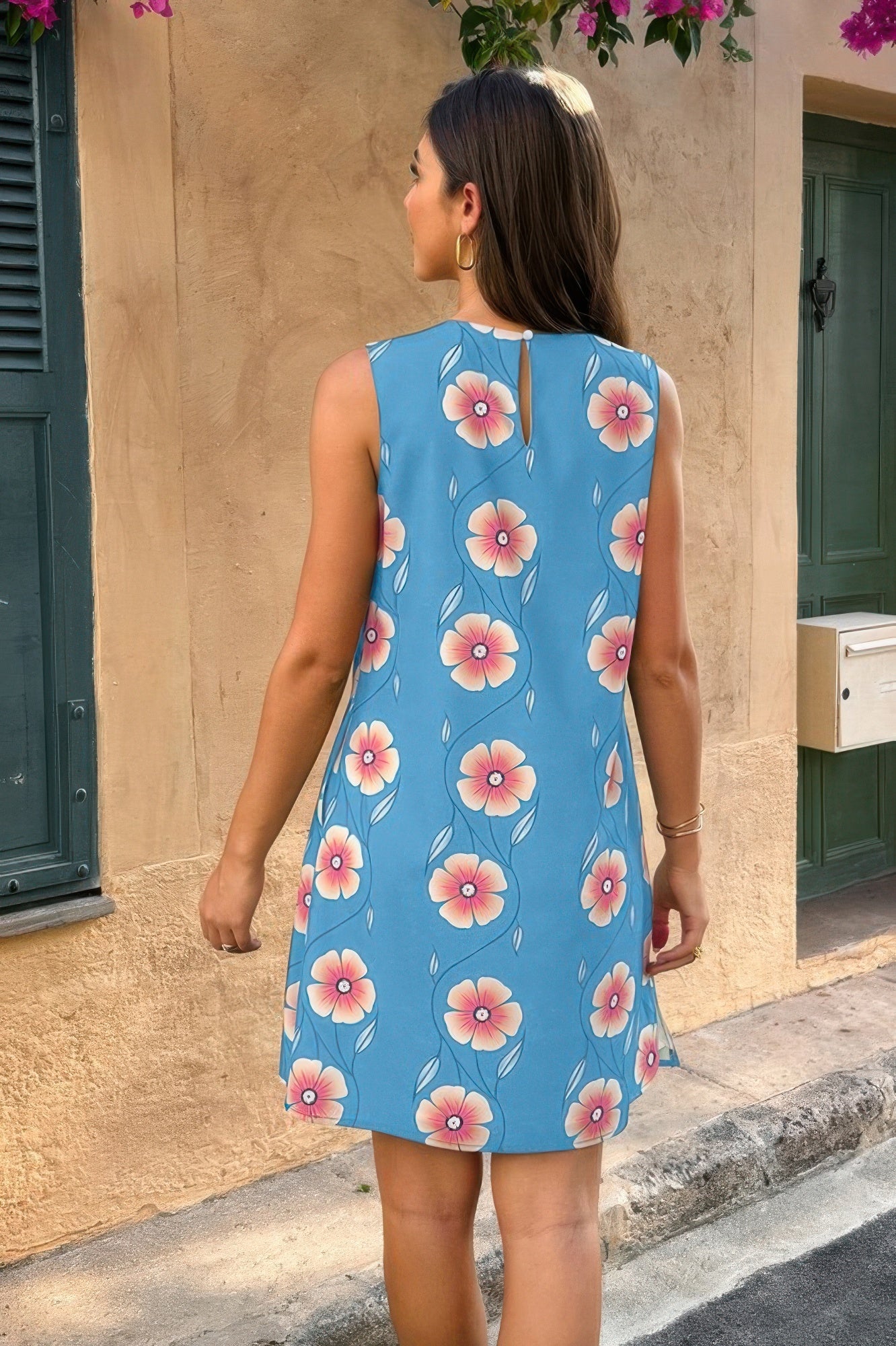 Round Neck Floral Print Sleeveless Loose Dress See size chart under “more details” The Fashion Celestial