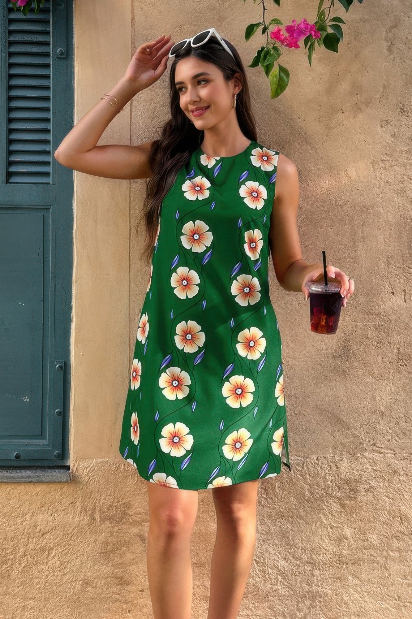 Round Neck Floral Print Sleeveless Loose Dress See size chart under “more details” The Fashion Celestial