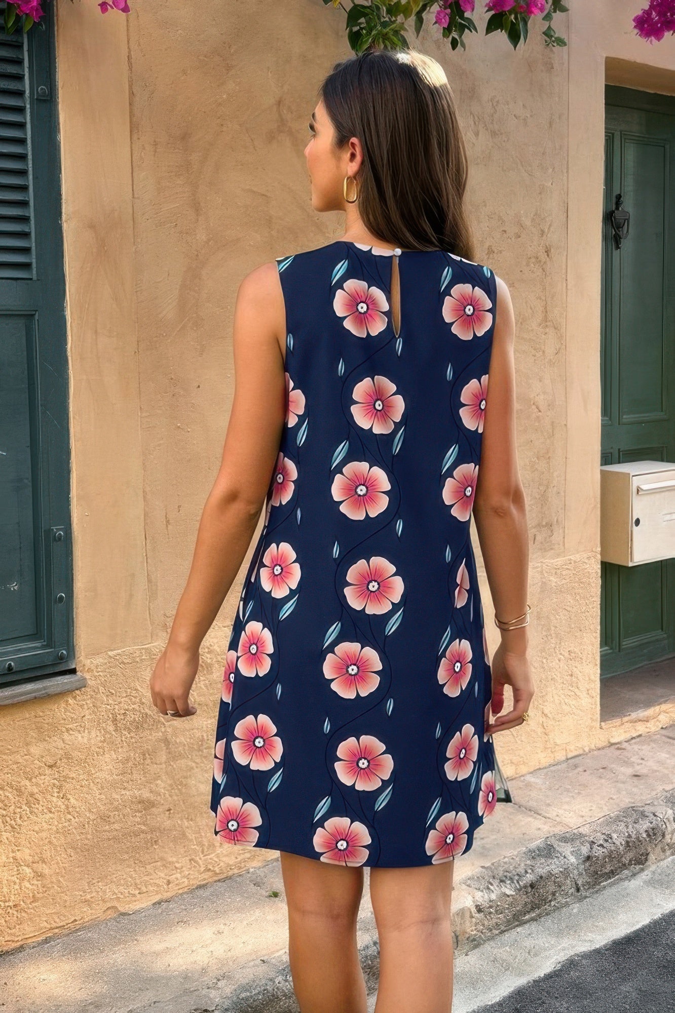 Round Neck Floral Print Sleeveless Loose Dress See size chart under “more details” The Fashion Celestial