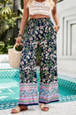 Floral Print Wide Stright Leg Pockets Elastic Pant See size chart under “more details” The Fashion Celestial