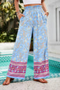 Floral Print Wide Stright Leg Pockets Elastic Pant See size chart under “more details” The Fashion Celestial