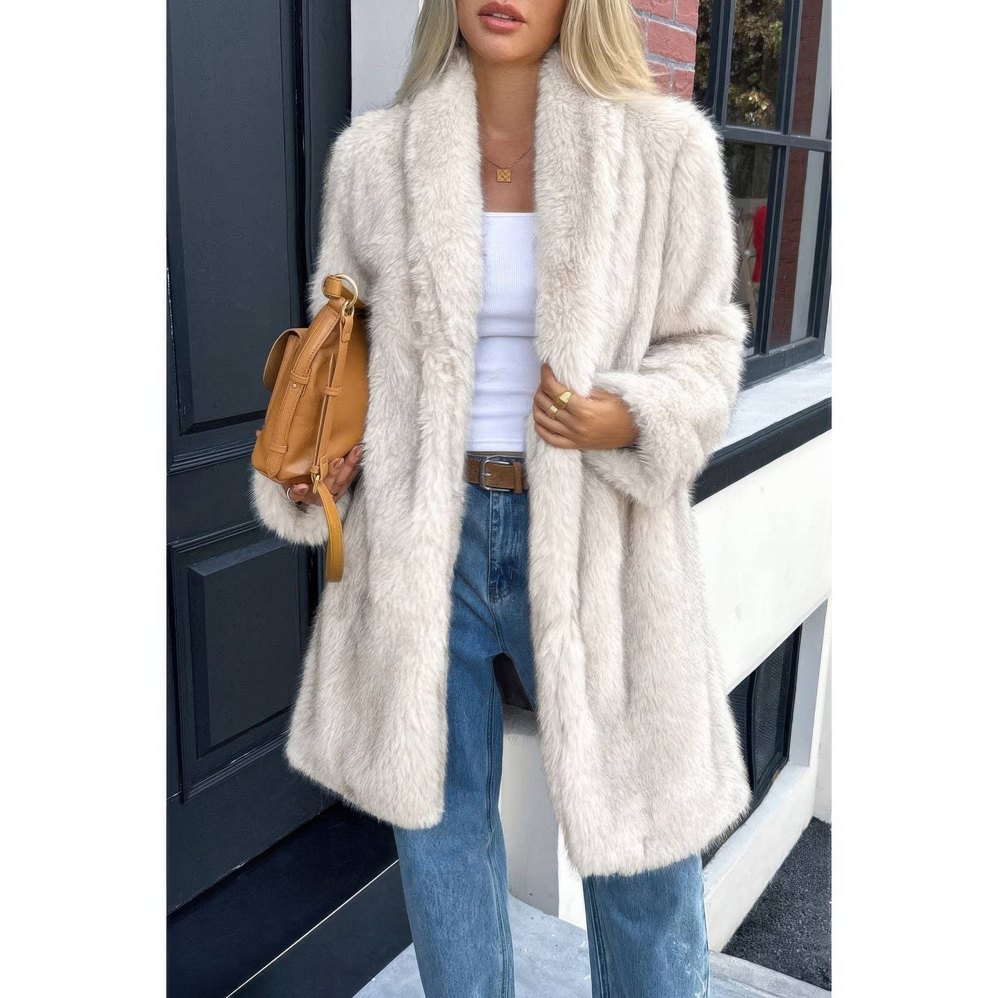 Solid Fluffy Faux Fur Shaggy Long Body Outwear See size chart under “more details” The Fashion Celestial