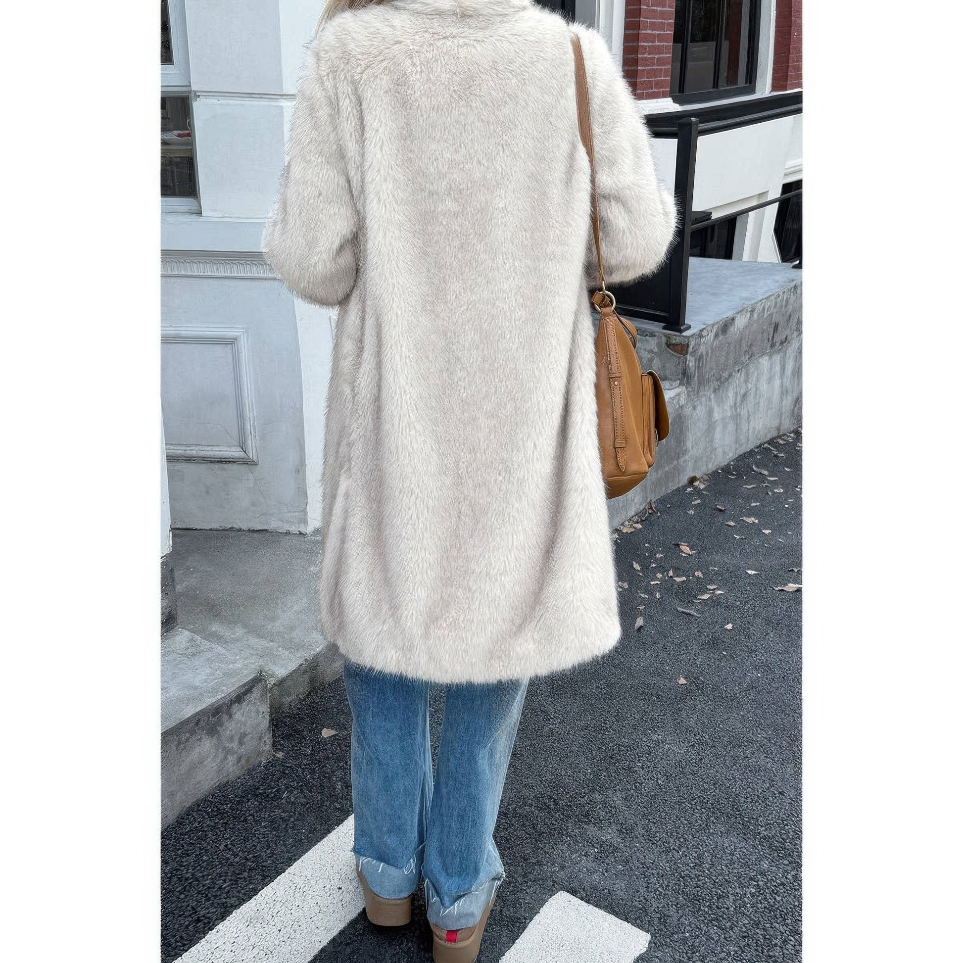 Solid Fluffy Faux Fur Shaggy Long Body Outwear See size chart under “more details” The Fashion Celestial