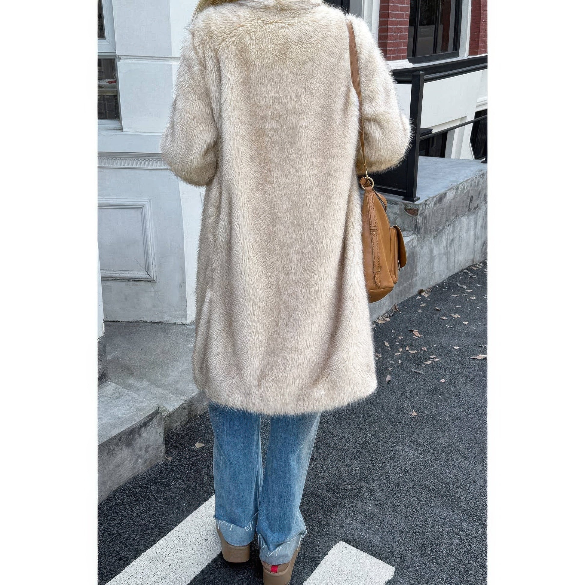 Solid Fluffy Faux Fur Shaggy Long Body Outwear See size chart under “more details” The Fashion Celestial