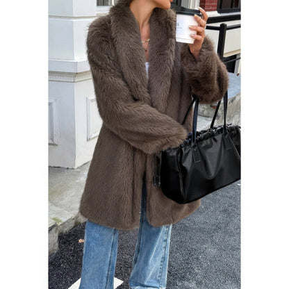 Solid Fluffy Faux Fur Shaggy Long Body Outwear See size chart under “more details” The Fashion Celestial