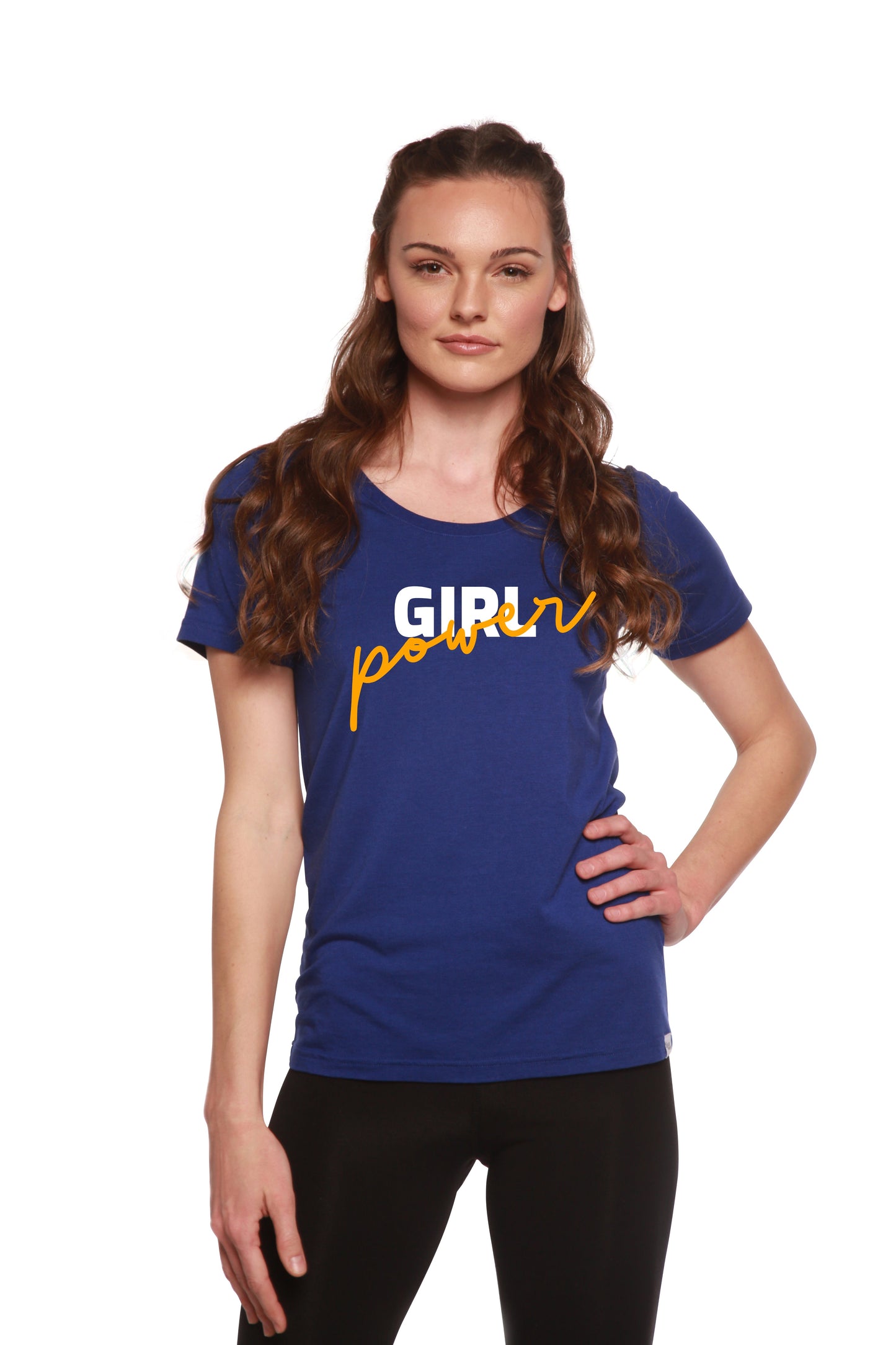 Girl Power Printed Women's Bamboo/Cotton Short Sleeve Scoop Neck T-Shirt Spun Bamboo