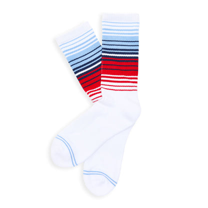 White Ombre Stripe Casual Crew DeadSoxy