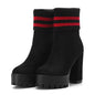 Fashionable Chunky High Heels Waterproof Women's Boots