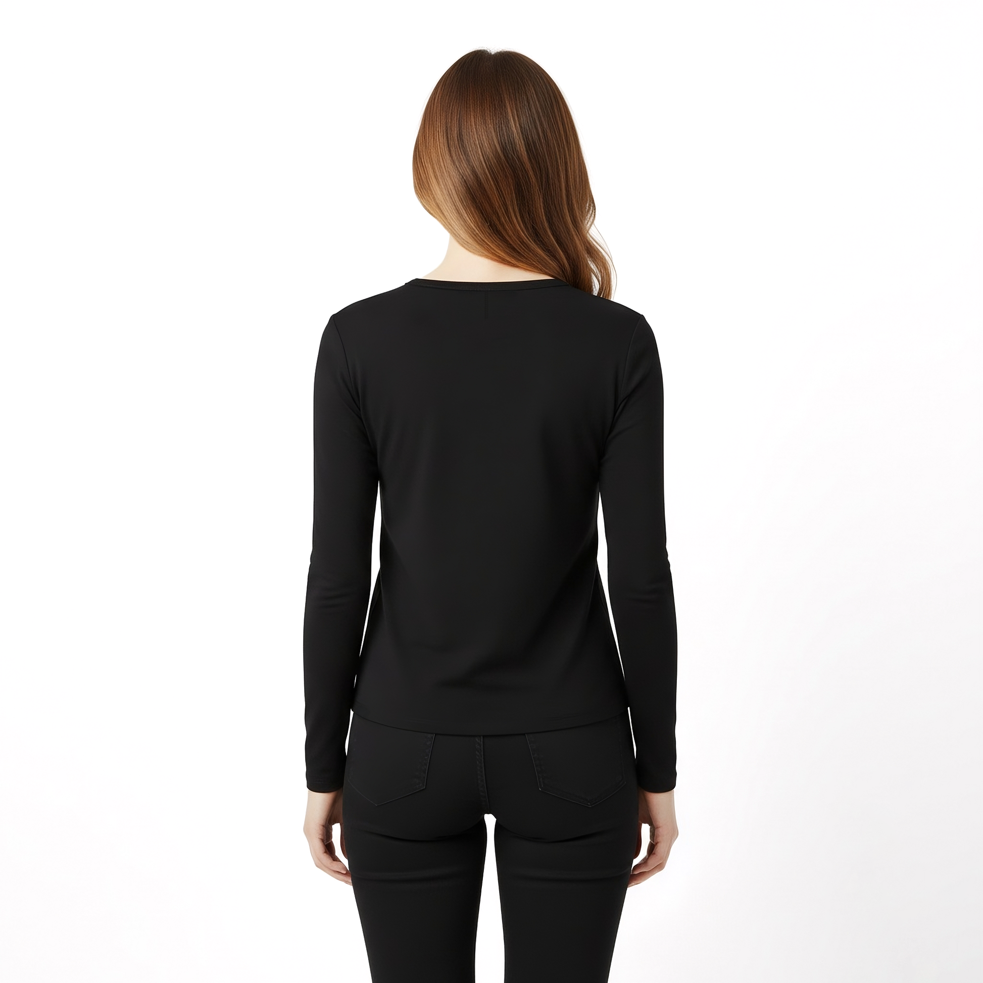 Drew Black Long Sleeve Crew Auragen