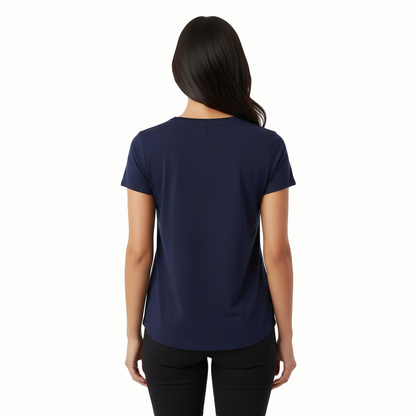 Kenzi Navy Short Sleeve Crew Auragen