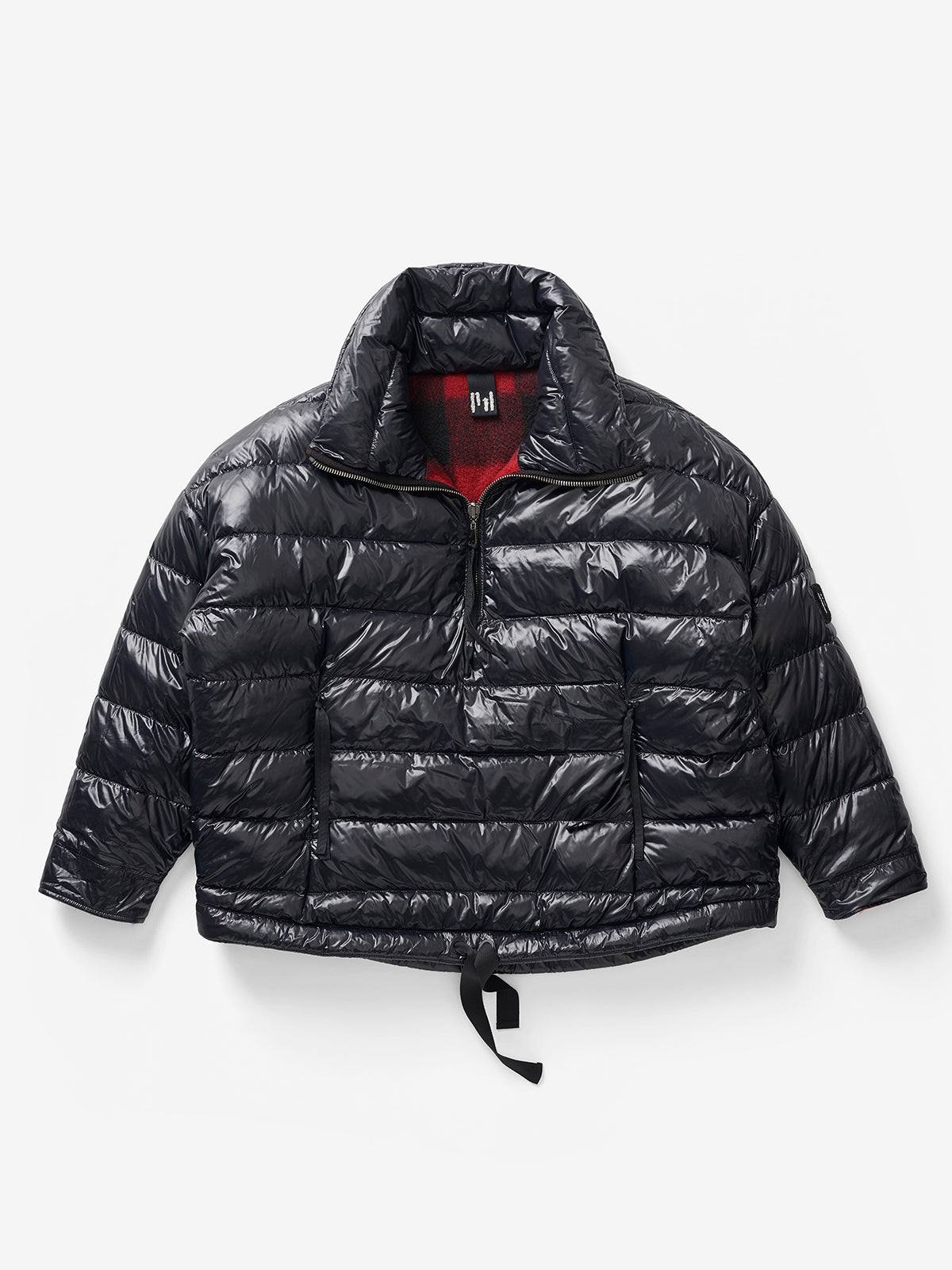 Reversible Wool Half Zip Puffer - Black Plaid Holden Outerwear