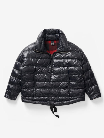 Reversible Wool Half Zip Puffer - Black Plaid Holden Outerwear