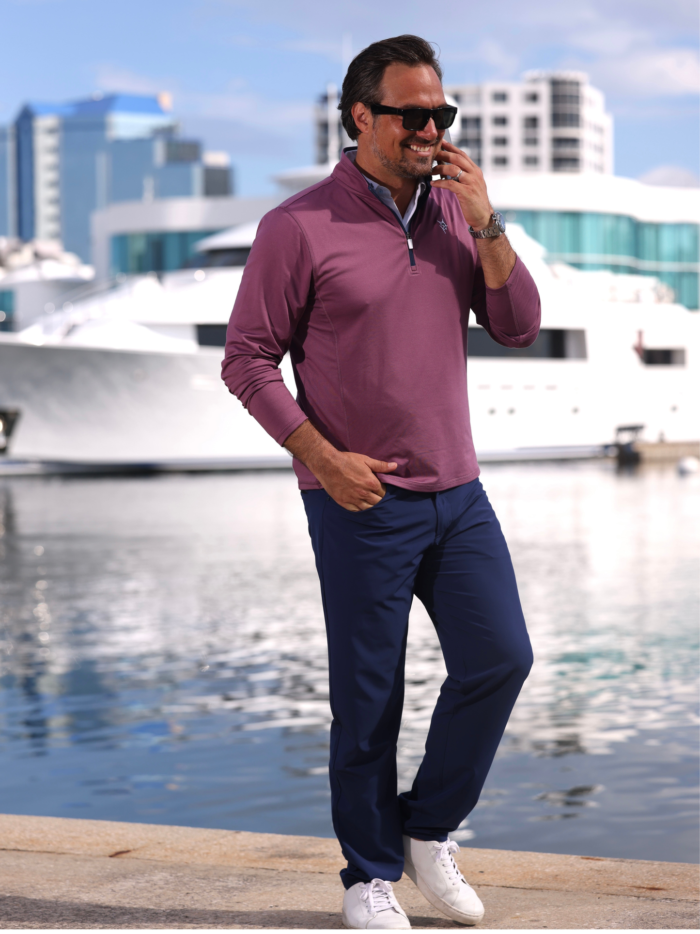 Montauk Quarter Zip Midweight Comfort White Water Life