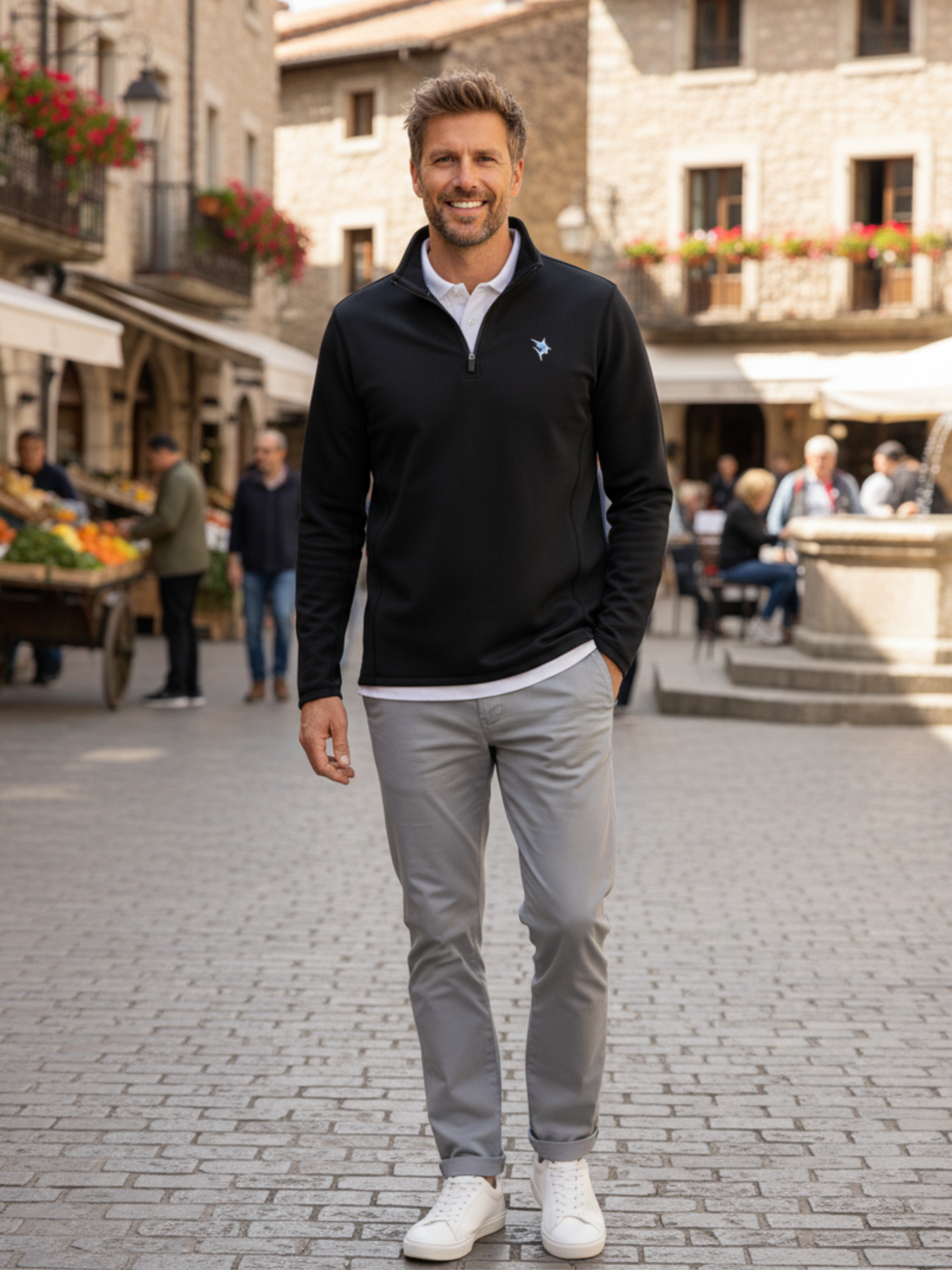 Montauk Quarter Zip Midweight Comfort White Water Life