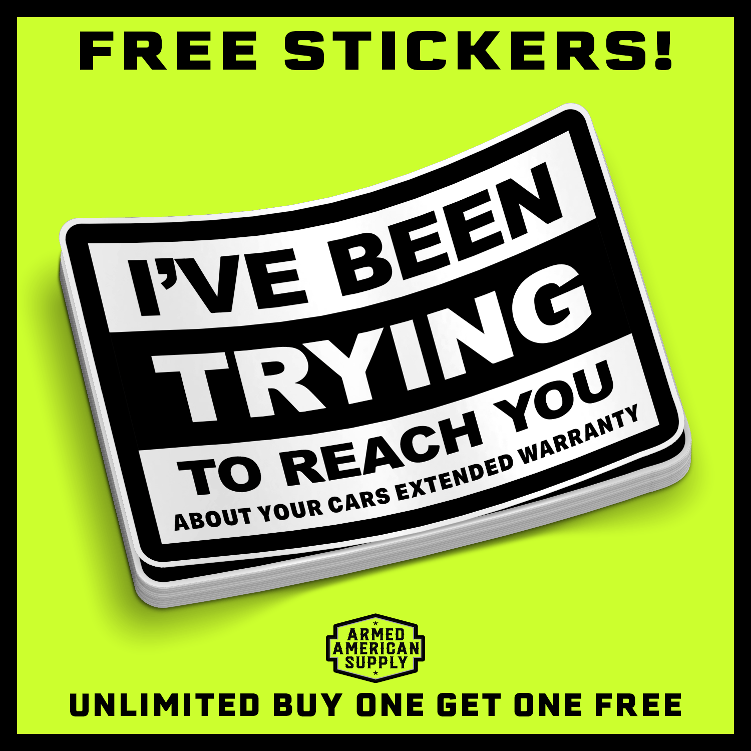 Extended Warranty  -  Hard Hat Decal Armed American Supply