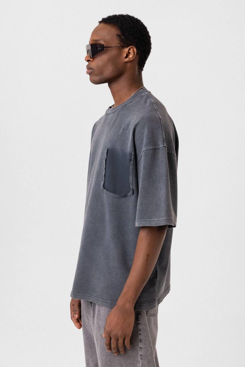 Washed Effect Tee - Vintage Style Soft Cotton T-Shirt - Casual Retro Top Withinblack