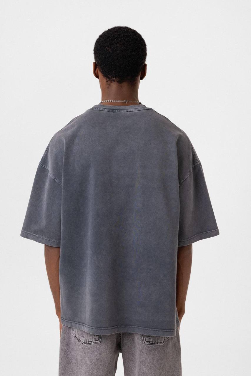 Washed Effect Tee - Vintage Style Soft Cotton T-Shirt - Casual Retro Top Withinblack
