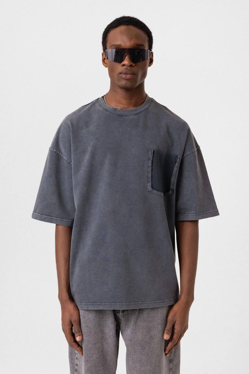 Washed Effect Tee - Vintage Style Soft Cotton T-Shirt - Casual Retro Top Withinblack