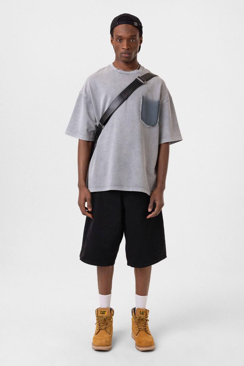 Washed Effect Tee - Vintage Style Soft Cotton T-Shirt - Casual Retro Top Withinblack