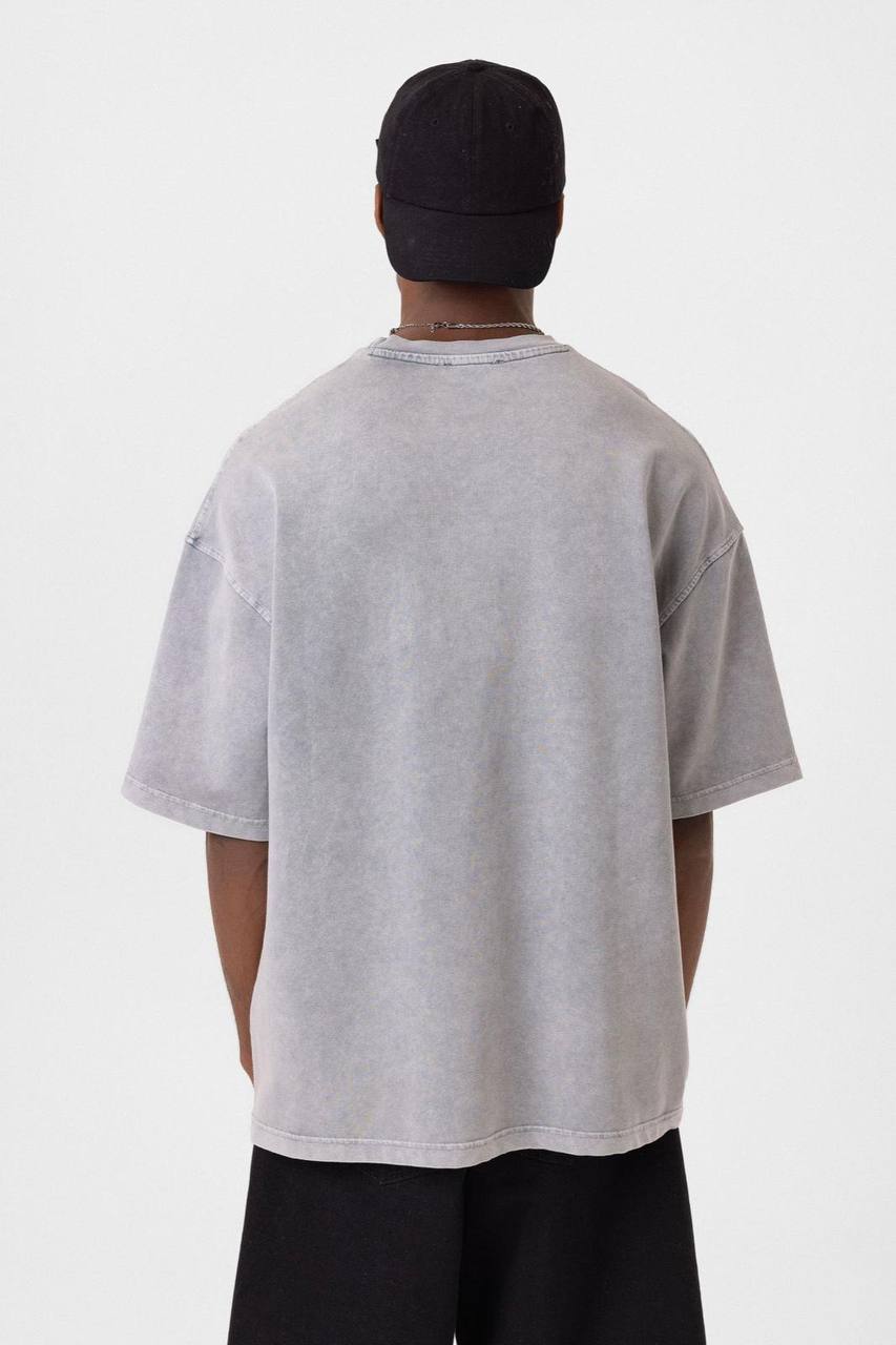 Washed Effect Tee - Vintage Style Soft Cotton T-Shirt - Casual Retro Top Withinblack