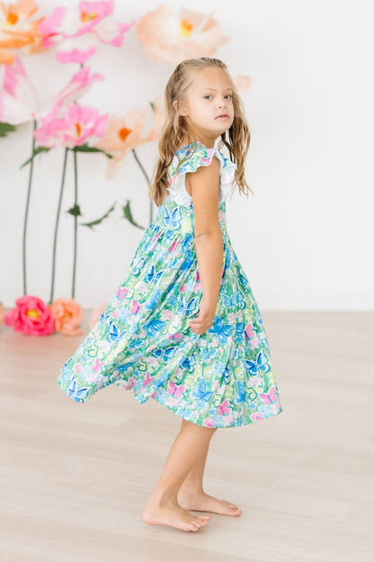 Watercolor Butterflies Flutter Sleeve Twirl Dress Mila & Rose ®