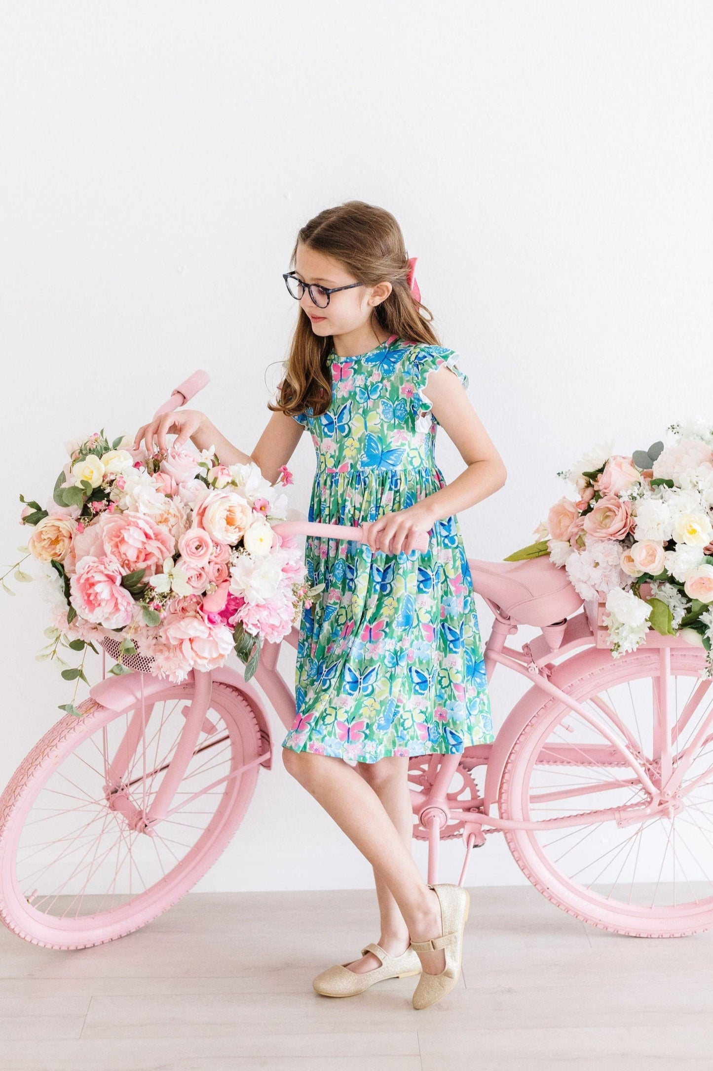 Watercolor Butterflies Flutter Sleeve Twirl Dress Mila & Rose ®